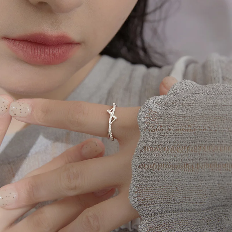 

Retro Weave Lightning Geometry Adjustable Ring For Fashion Women Party Minimalist Jewelry Cute Accessories Gift