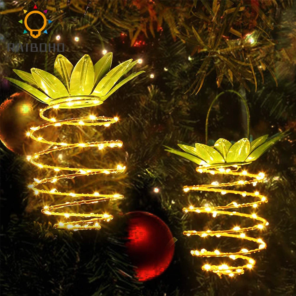 

Outdoor Waterproof Garden 30/60/Led Pineapple Solar Lights Path Lights Hanging Fairy Lights Warm Copper Wire Solar String Lights