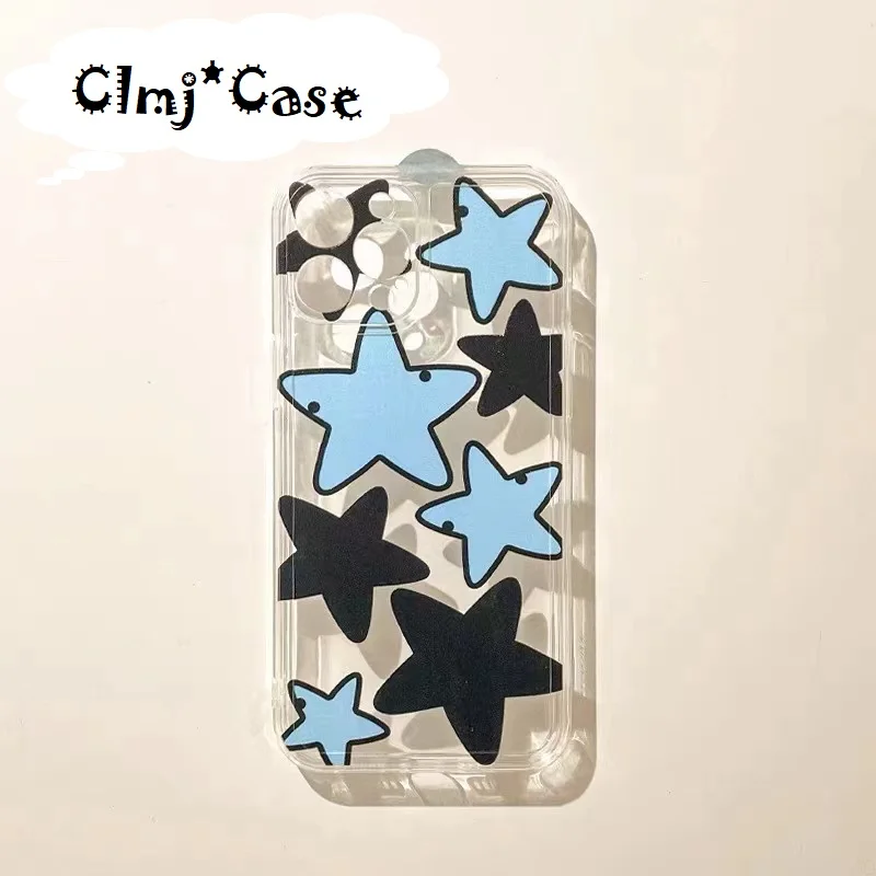 

Clmj INS Star Pentagram iPhone Case For iPhone 11 12 Mini 13 Pro 14 Se 2020 XR XS Max X 7 8 Plus Silicone Phone Protective Cover