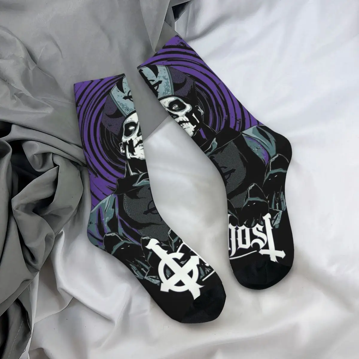 Веселые забавные мужские носки в стиле Харадзюку с изображением группы