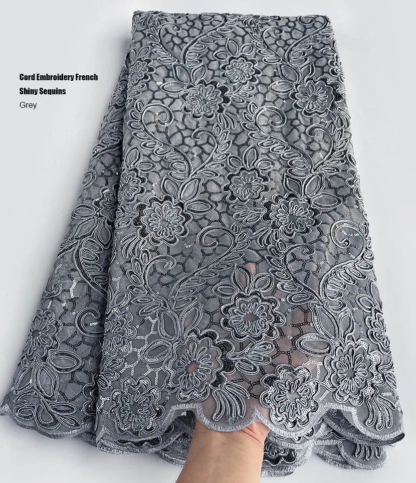 Тяжелый шнур вышивка французское кружево Блестящие Блестки африканская