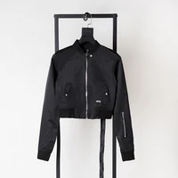 2021ss rick fashion jackets polyester womens winter coats short black solid jacket owens o neck zipper women clothing