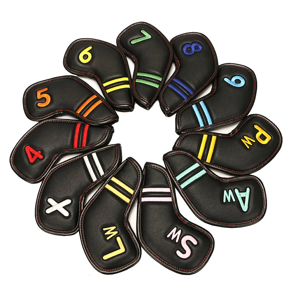 

New golf iron set club cap sleeve extended version protective sleeve digital number magnet closure 11