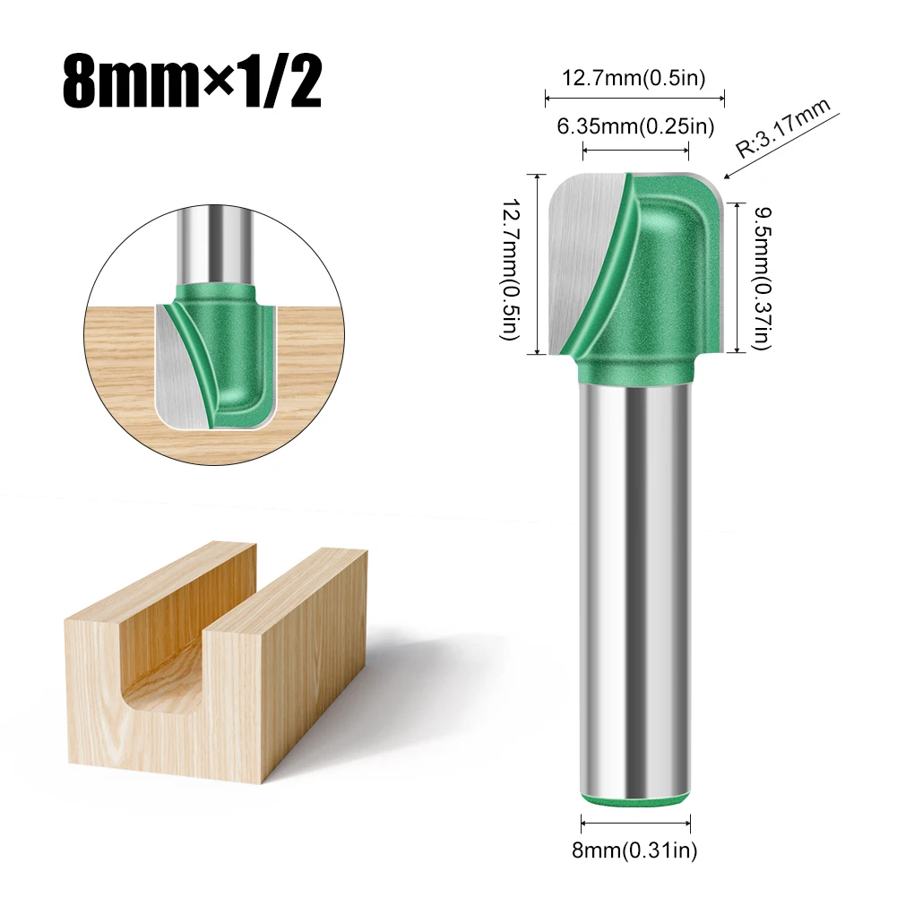 

1-5 шт. 8 мм хвостовик двойная дуга круглый нижний резак канавка Резак Деревообрабатывающие инструменты фреза