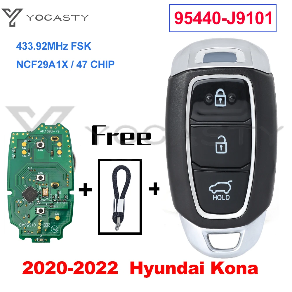 

Смарт-ключ yocпластика 95440-J9101 для автомобиля без ключа 433,92 МГц FSK NCF29A1X 47 чип для 2020 2021 2022 Hyundai Kona