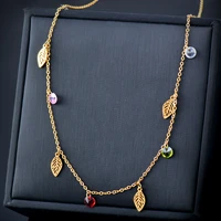 leeker korean style leaf butterfly evil eye pendants and necklaces stainless steel choker collar jewelry 2022 for women 345 lk6