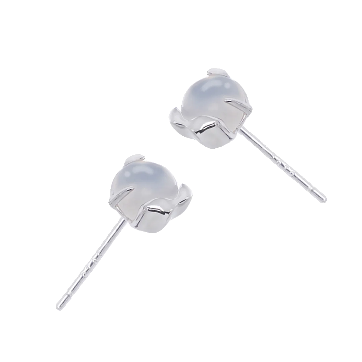 Густой снег на карнизе! Женские серьги-гвоздики из стерлингового серебра с белым