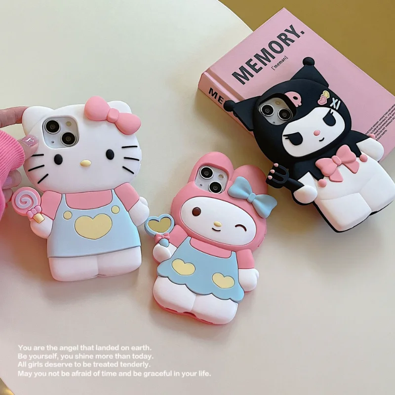 

Sanrio Hello Kitty Kuromi My Melody Phone Cases Cover New Kawaii Full Wrap Anti-drop Silicone for IPhone14plus 12/13pro Max 11