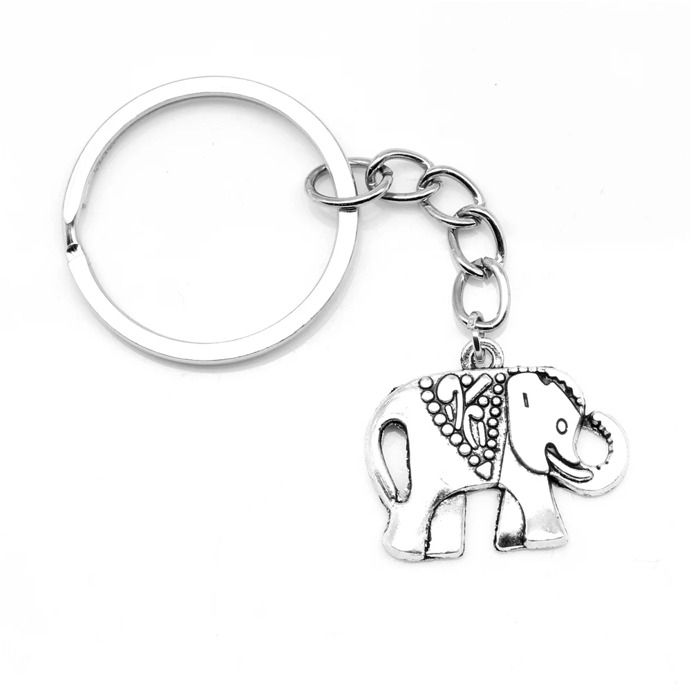 

1pcs Antique Silver Color 22x25mm Elephant Keychain Handmade Jewerly Diy