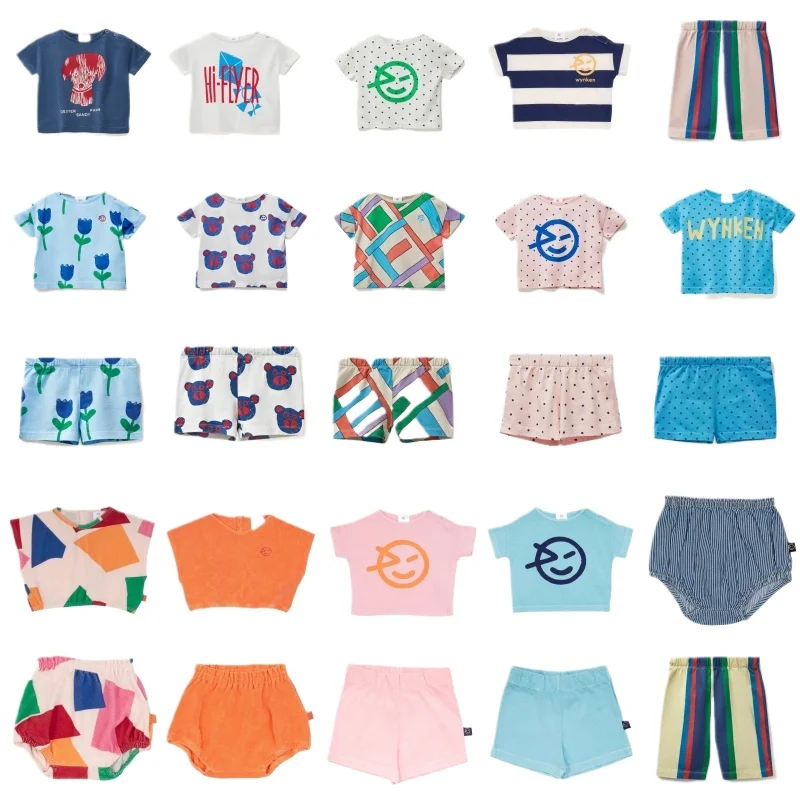 OUYANG&ampIVAN SsWyn2025Детский топ футболка шаровары с цветочным принтом для малышей шорты