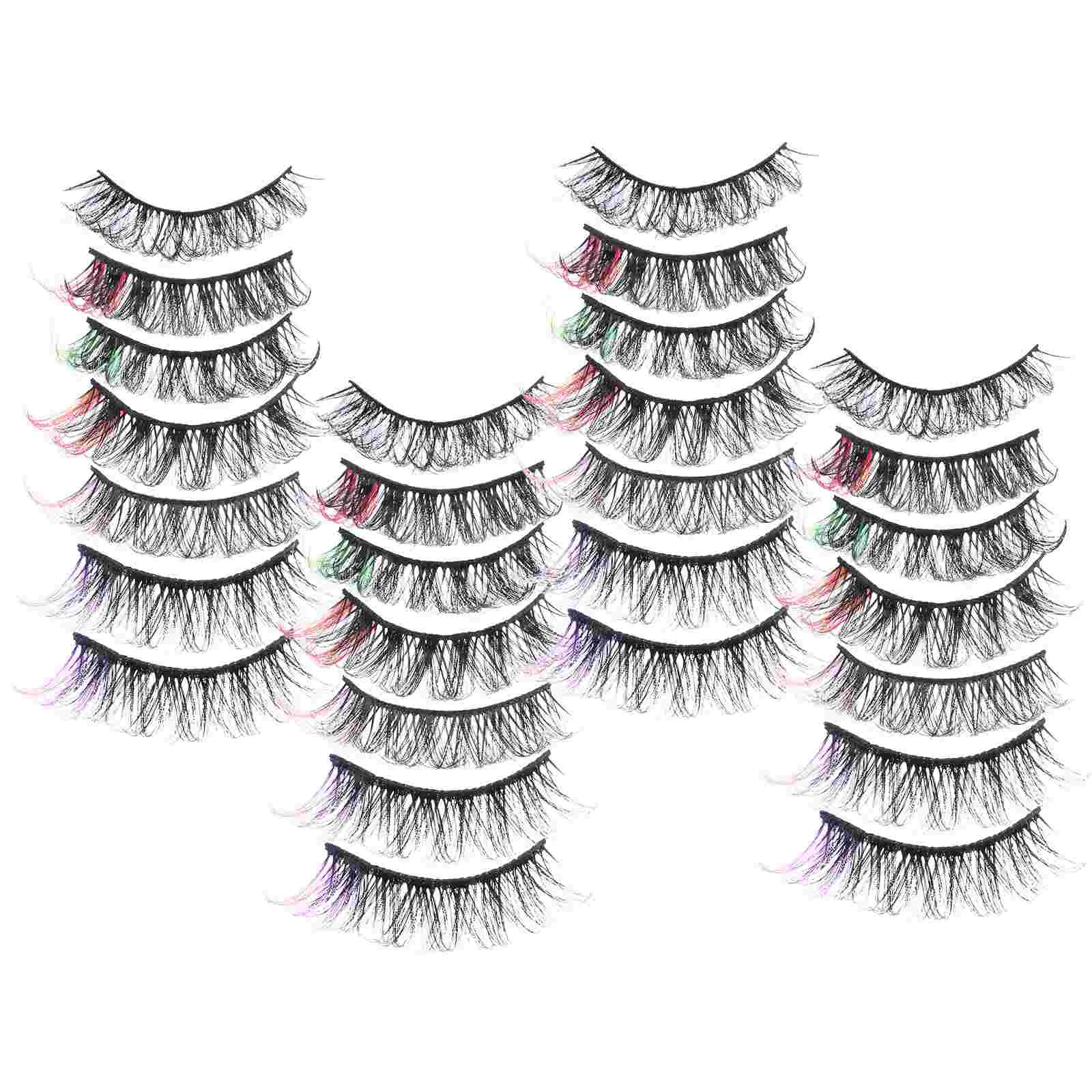 

14 Pairs Makeup Eyelashes Cluster Extension False Dense Color Fake Clusters DIY Extensions Imitation Colored