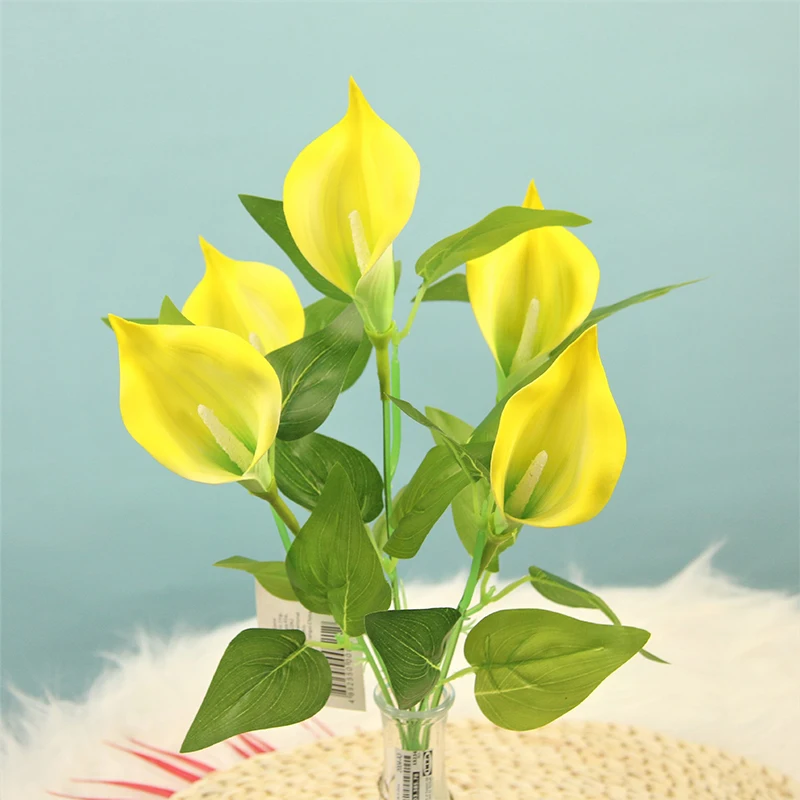 

Artificial Flower Handle Bundle Calla Lily Wedding Flower Arrangement Household Vase Desktop Decoration Soft Fake Prop Flower