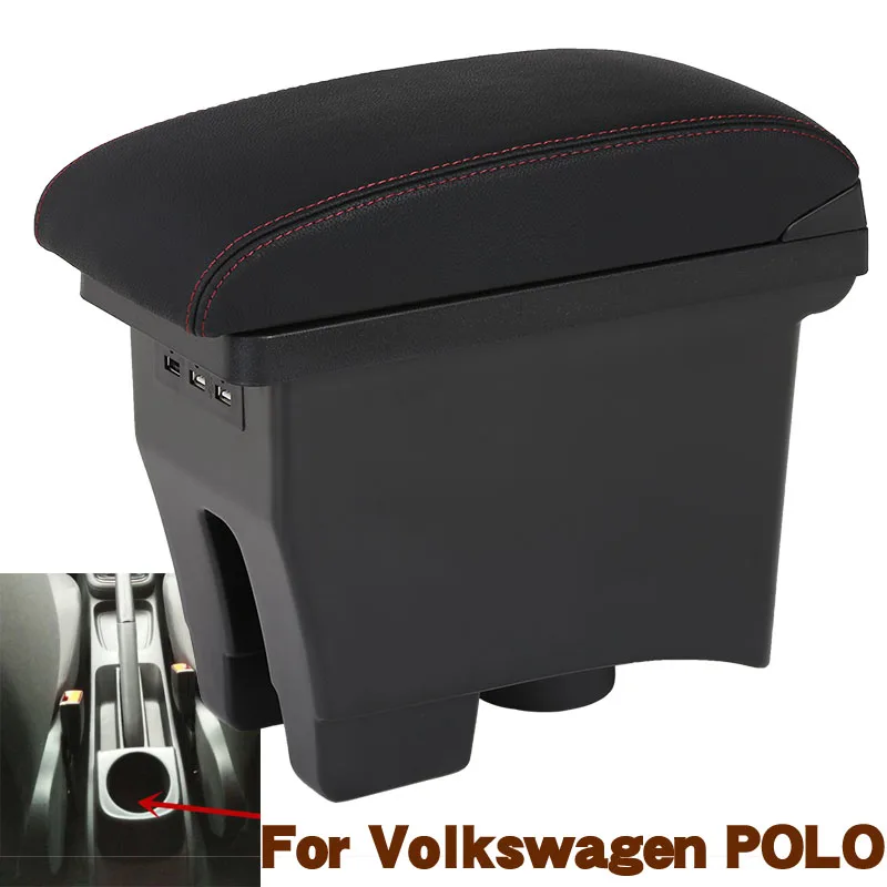 

For Volkswagen POLO Armrest 2012-2018 new For VW POLO Mk5 6R Vento Car Armrest box Center Storage box Car accessories Retrofit
