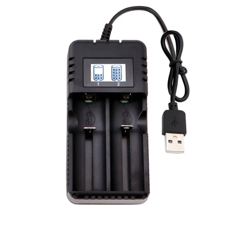 

LCD 18650 Battery Charger 1 / 2 Slots Dual For 18650 Charging 4.2V Rechargeable Lithium Battery Charger