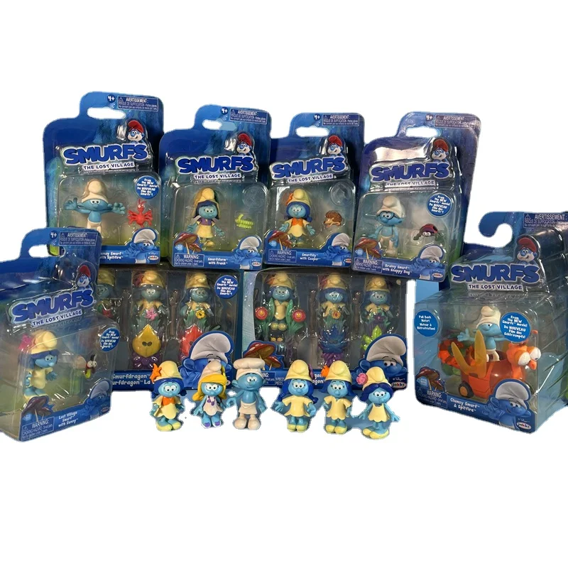 The Smurfs Action Figures Model Collection Hobby Gifts Toys Genuine Anime Figures