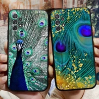 peacock feathers phone case for samsung note 20ultra 10 9 8 pro plus m80 m52 m51 m20 m31 m40 m10 j7 j6 prime j530 funda%c2%a0shell