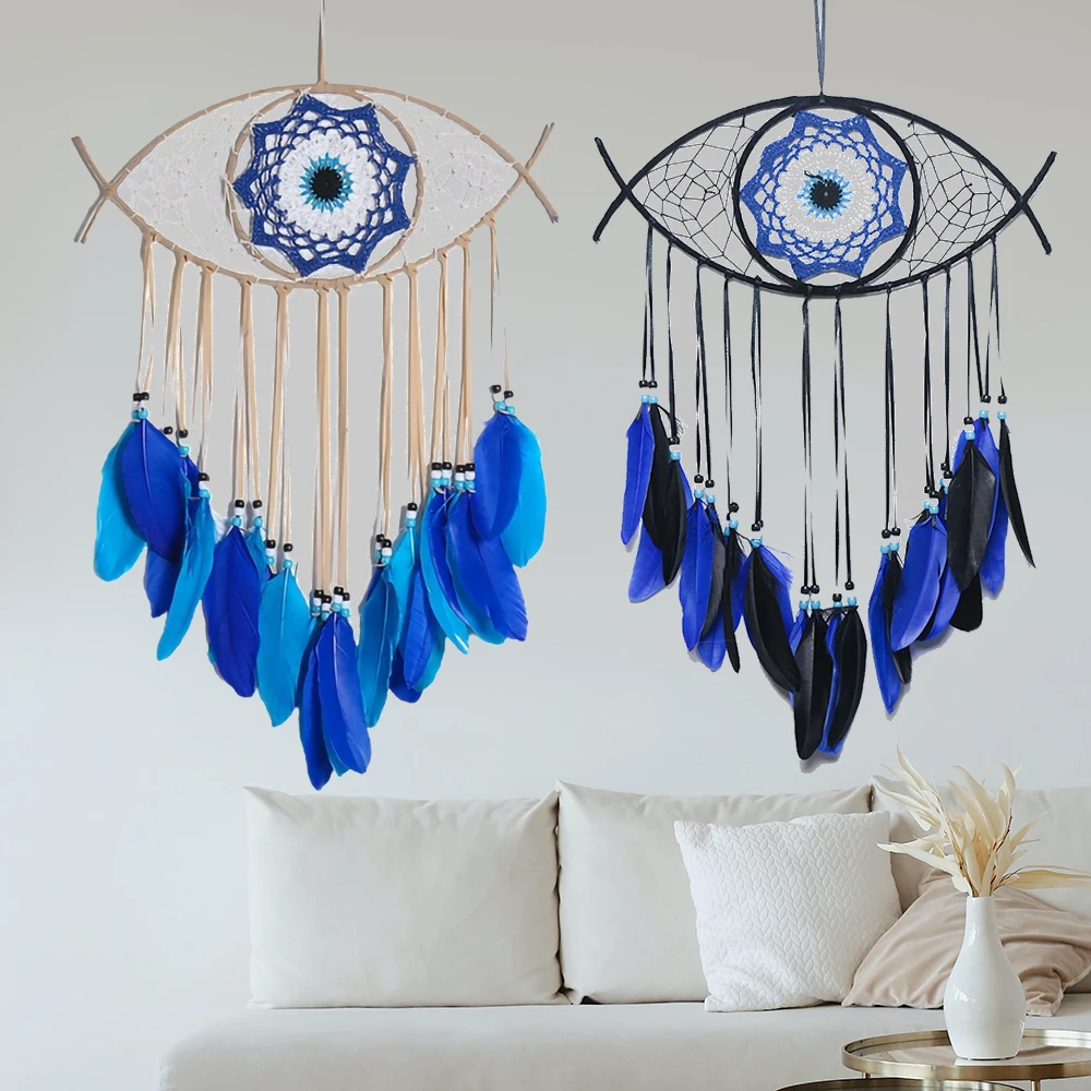 

Ловец снов «сглаза», ветряные колокольчики, подвесное украшение в богемном стиле для детской комнаты, подвеска на удачу, настенный Ловец сн...