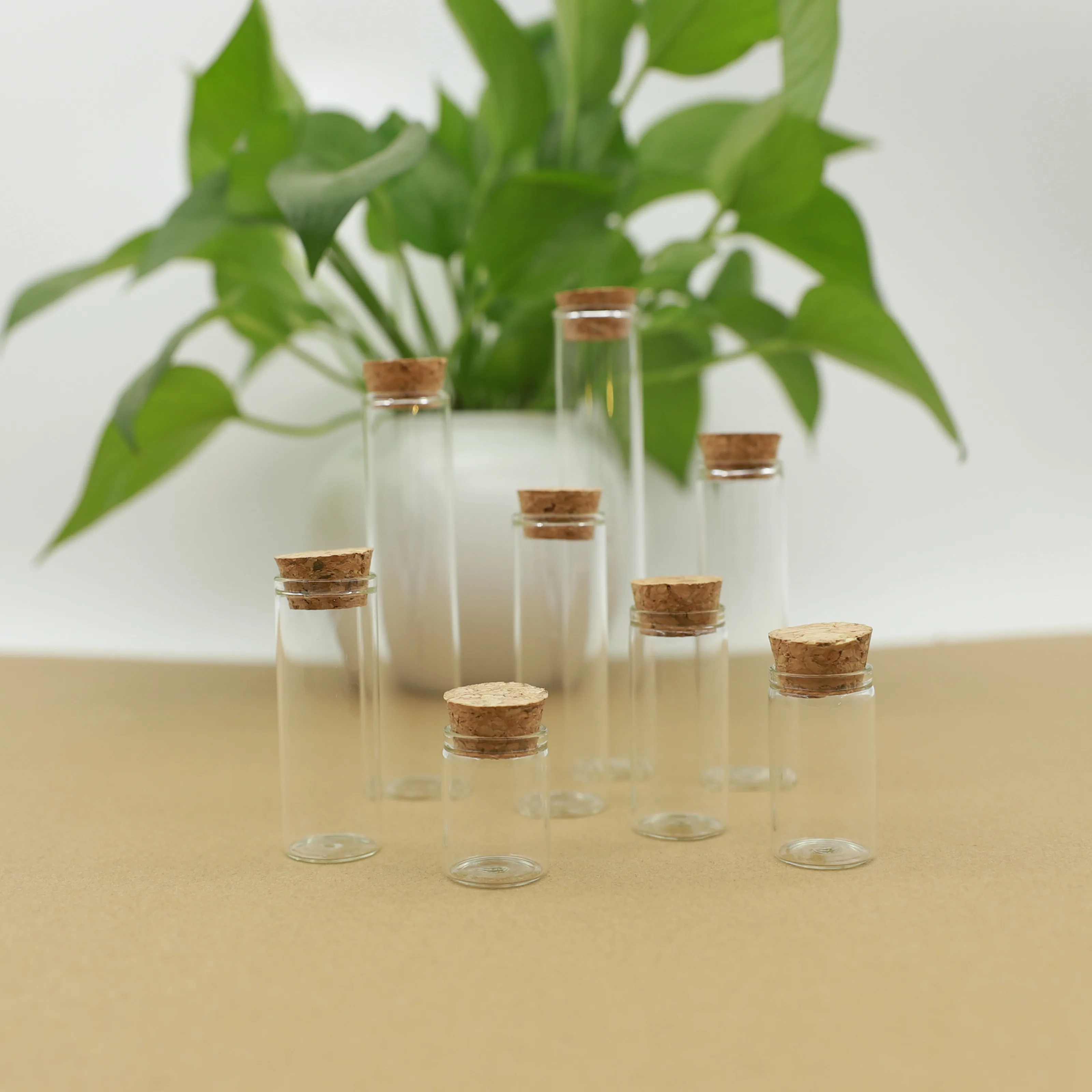 50 pcs/lot Diameter 22mm Dragees Glass Bottle Glass Jars Test Tube Stopper Container Small DIY Crafts Tiny Bottle
