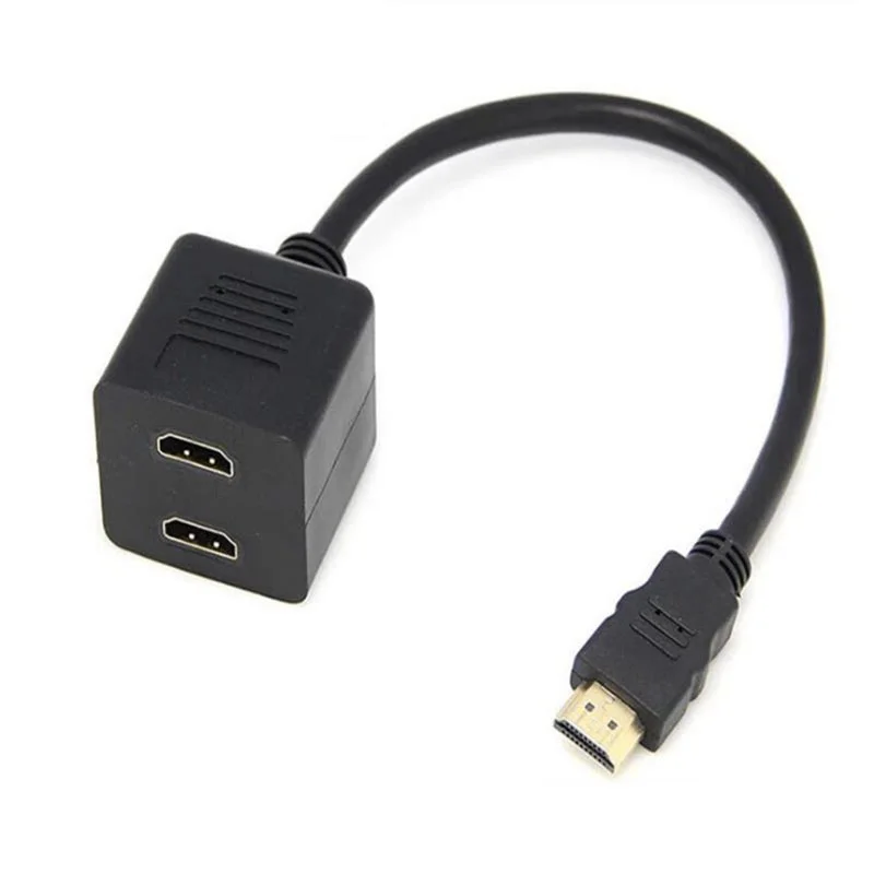 

1 шт. hdmi-совместимый штекер на 2 hdmi-совместимый Женский Y-разветвитель адаптер для Sony HD TV 30 см кабель для MacBook TV Box