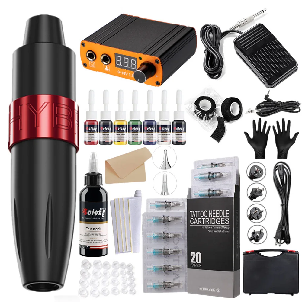 

Tattoo Kit Tattoo Pen Kit for Beginners with Tattoo Power Supply 20 Tattoo Cartridge Needles 30 Tattoo Inks Cups