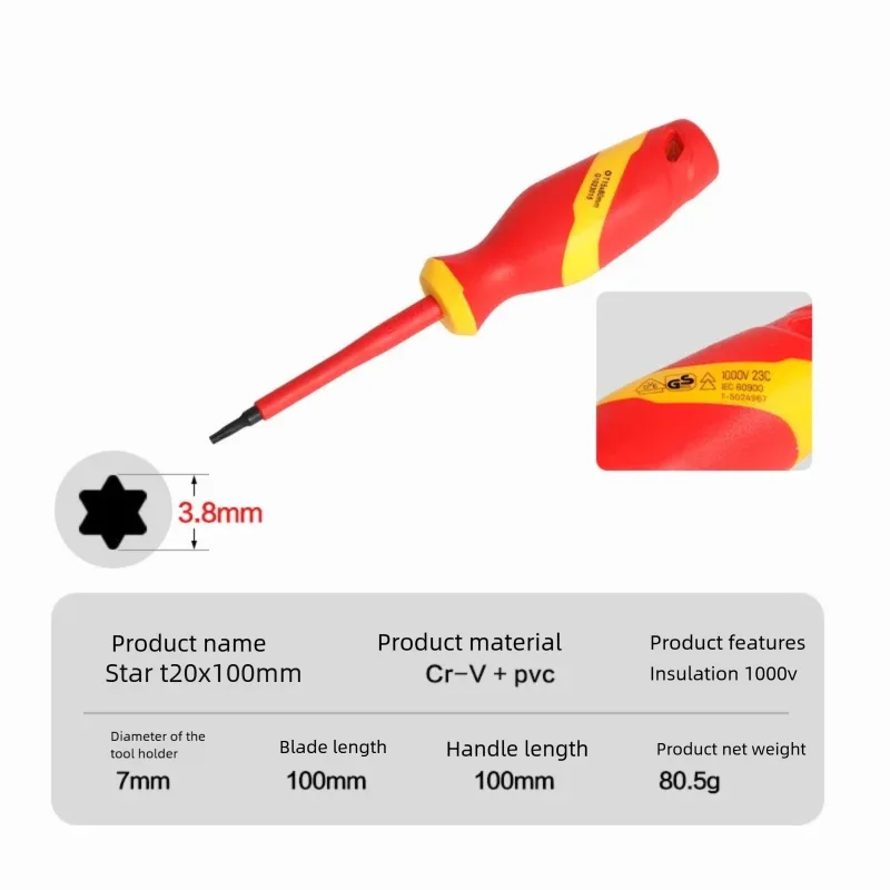 

Набор изолированных отверток VDE 1000В, сталь CRV, магнитный наконечник, крестовые PH1 PH2, плоские SL0.8 SL1.2, Torx T15 T20 для ремонта
