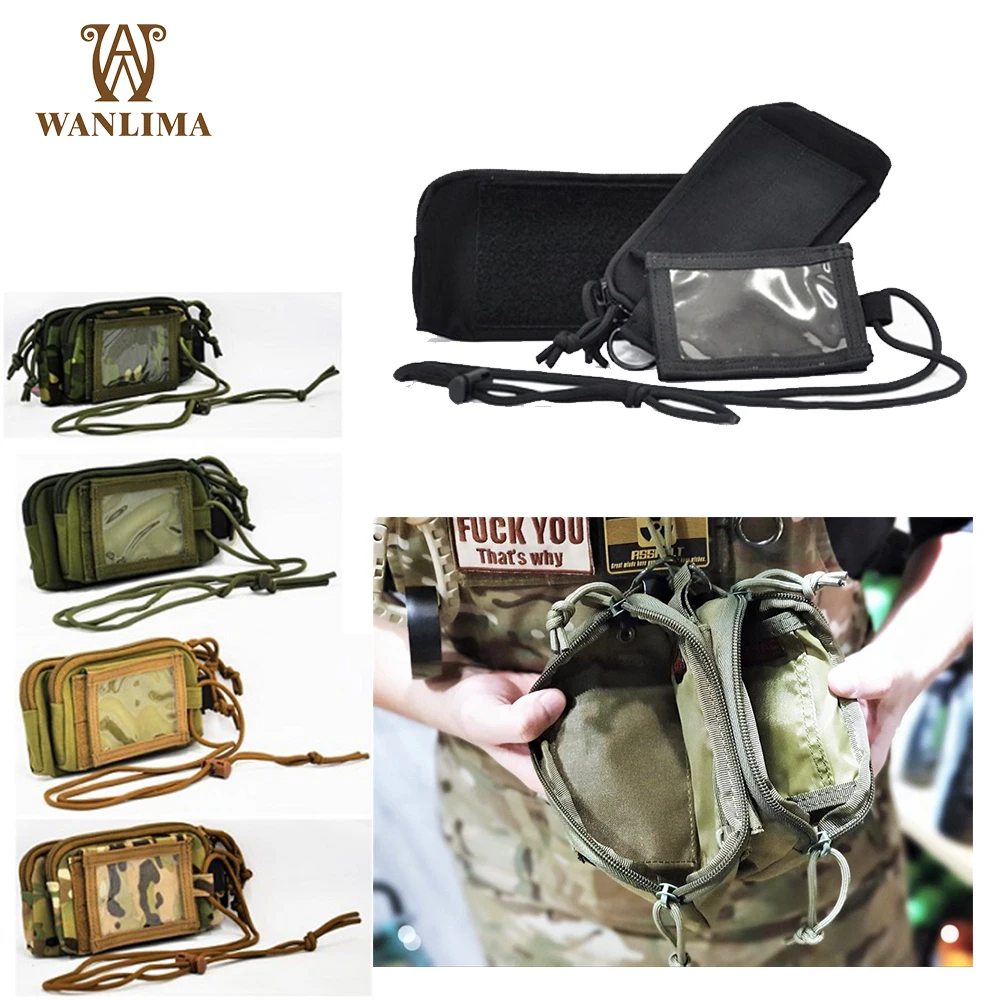 

Wanlima 3 in 1 Waist Bag Coin Purse Card Pouch Military Tactical Colors Multi-pocket for Men Women Kids Molle Insert to Backpack
