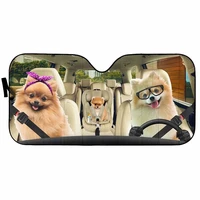 car sunshade fawn pomeranian car front windshield sun shades novetly funny family dog animal universal fit uv ray reflector