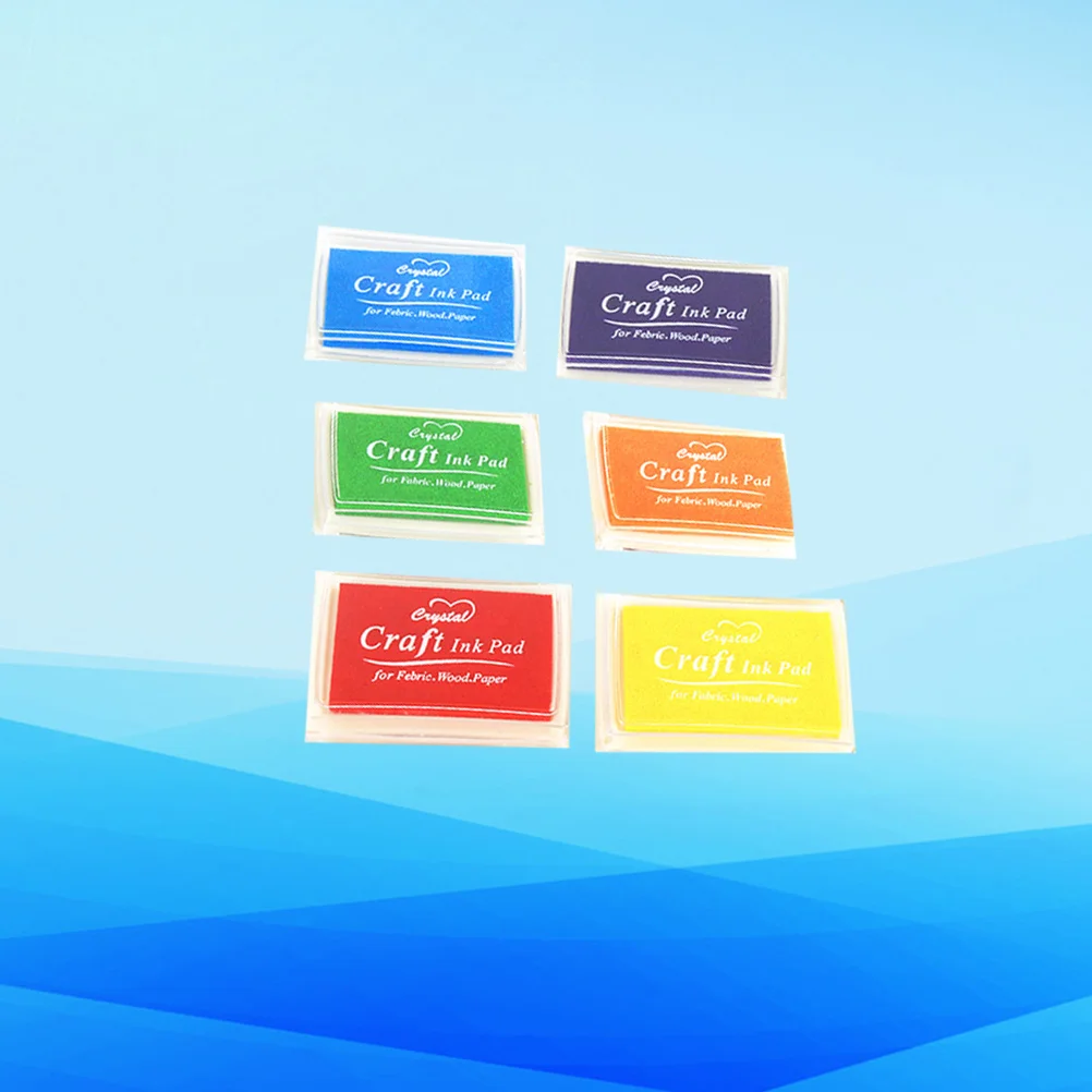 

6 Pcs Toys Kids Finger Palm Ink Pad Craft Stamp Pads Craft Ink Pad Kids Educational Toy Rubber Stamp Ink Pads