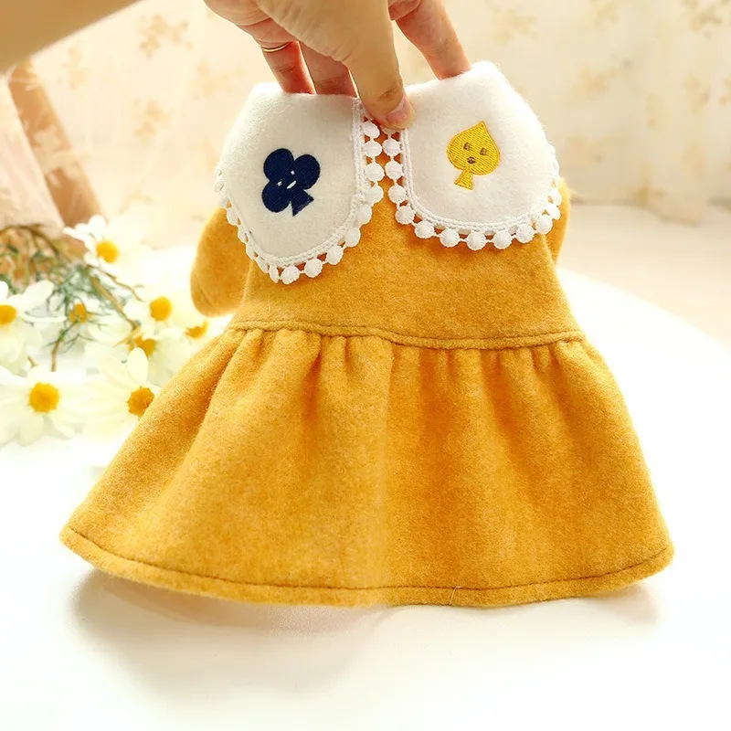 

Dog Clothes Winter Clothes Pet Supplies Clothing Puppy Poker Woolen Skirt Cat Spring and Autumn Dog Clothes for Large Dogs