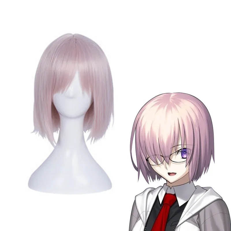 

Парик для косплея Fate/Grand Order Mash Kyrielight, синтетический парик с короткими волосами, костюмы на Хэллоуин