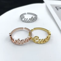 personalized adjustable ring women stainless steel jewelry customized name men ring birthday gift anillos mujer acero inoxidable