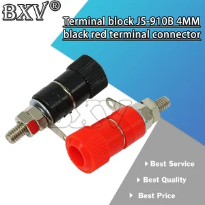 5PCS Terminal Blocks JS-910B 4MM Black Red Terminal Connector Binding Post Banana Plug Amplifier Jack Mount New And Original