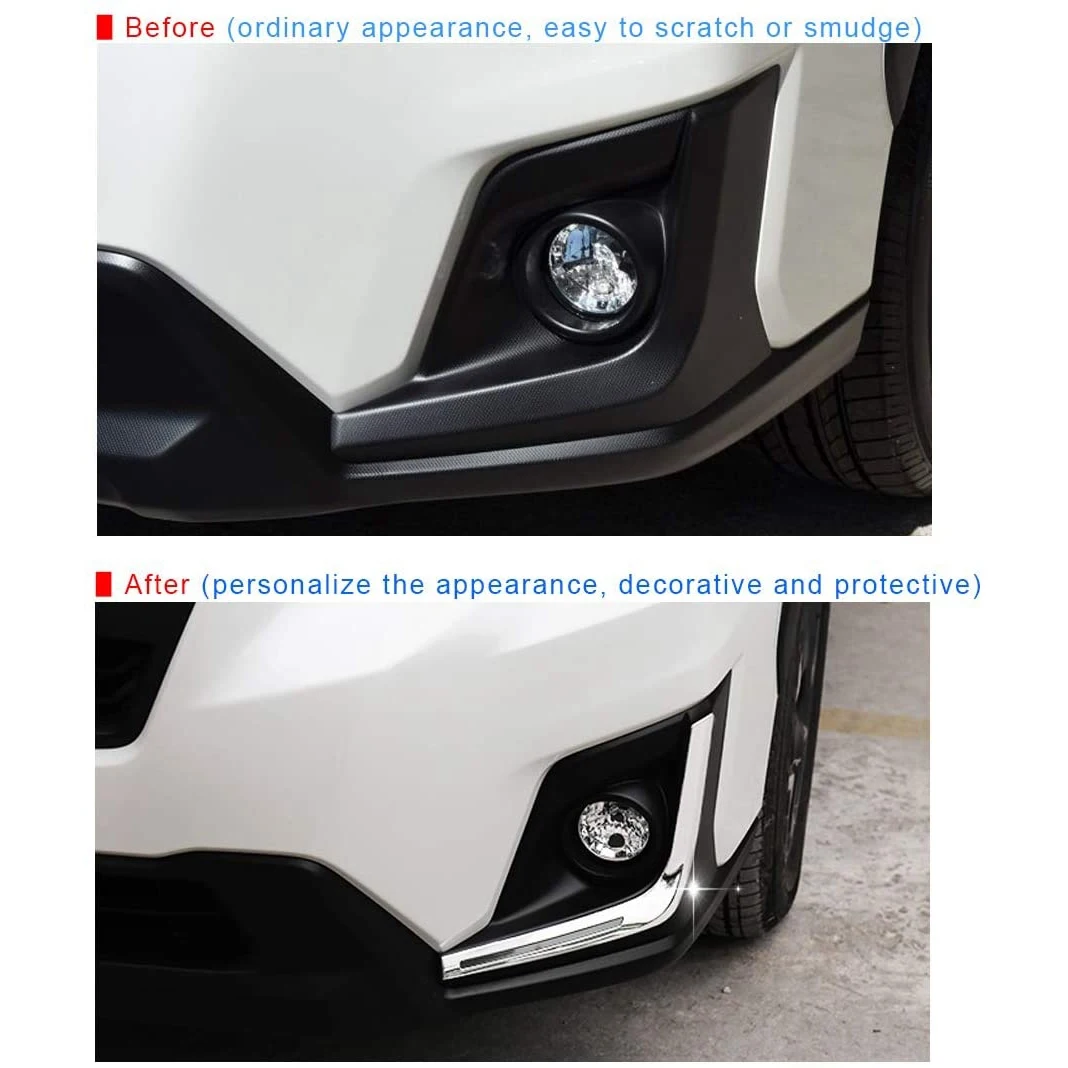for Subaru Crosstrek XV 2018 2019 ABS Chrome Car Front Fog Light Eyelid Strips Lamp Eyebrow Cover Trim Accessories