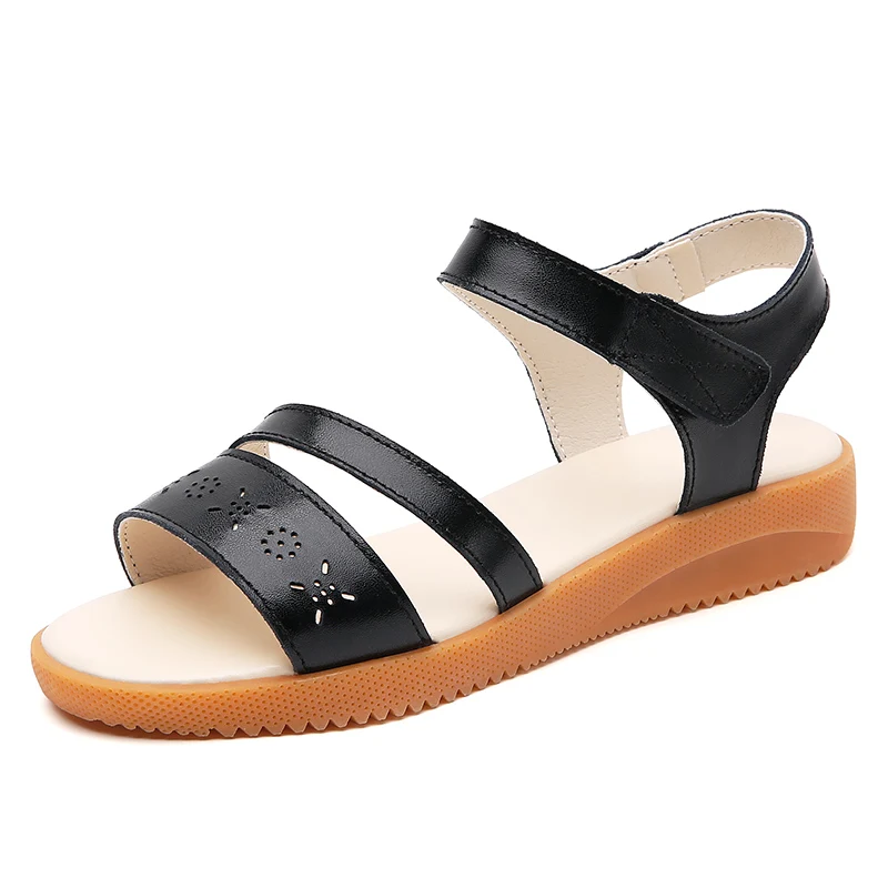 

2023 New Women Sandals Summer Female Casual Shoes Leather Anti-Slip Women's Flats Lightweight Soft Sandal Sandalias De Mujer