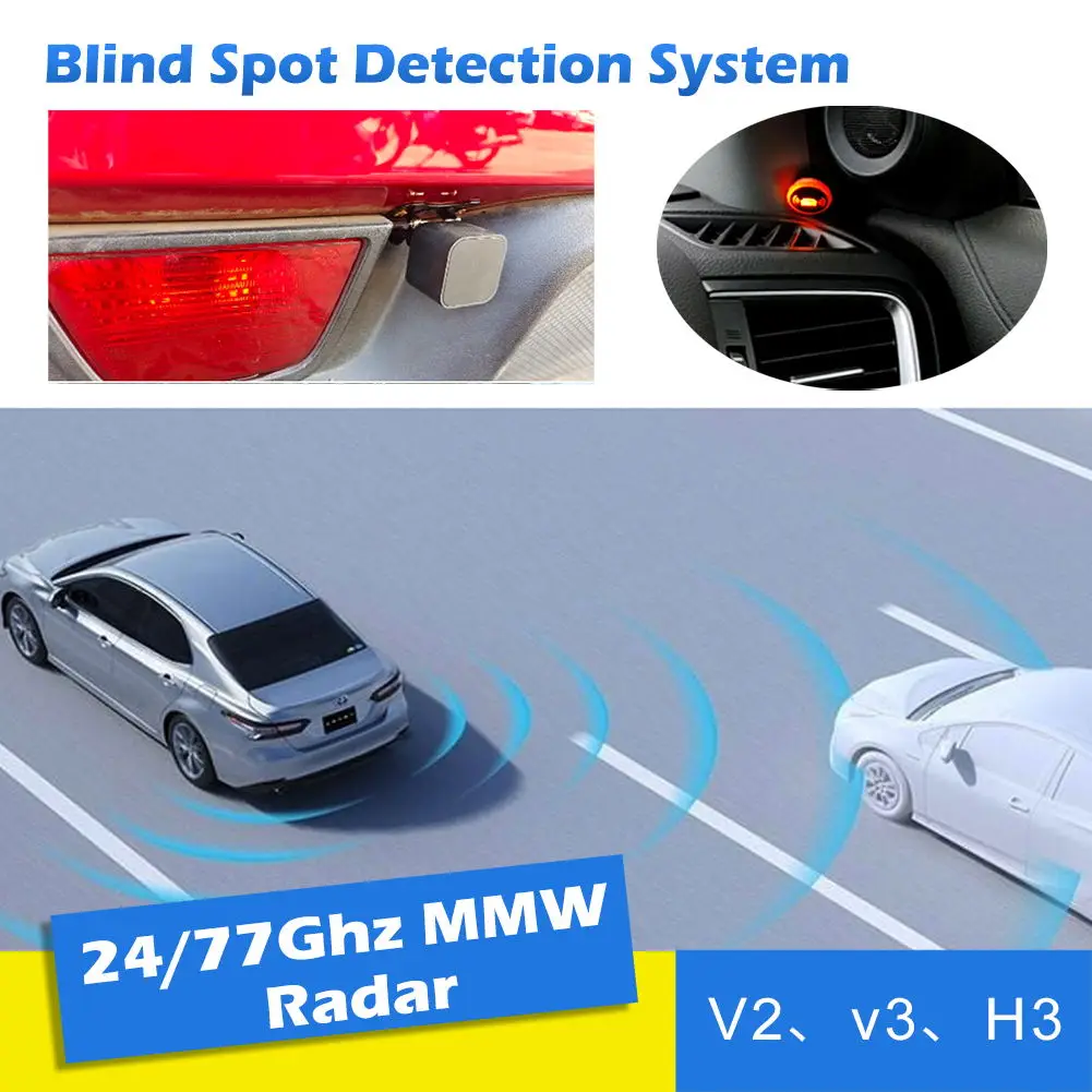 Car Blind Spot Detection System 24Ghz Millimeter Wave Radar BSD Microwave Blind Spot Monitoring Change Lane Aided Parking 10M