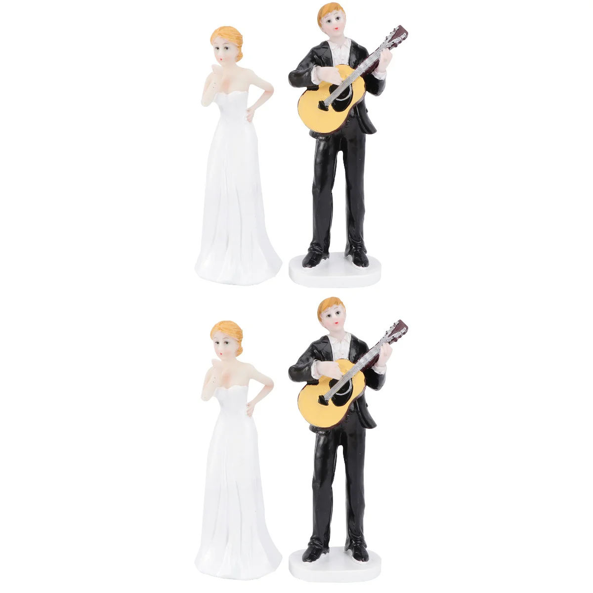 

2 pcs Wedding Decoration Figurine Resin Gift​ ​ Wedding Party Decor Wedding Statue Bride Groom Statue