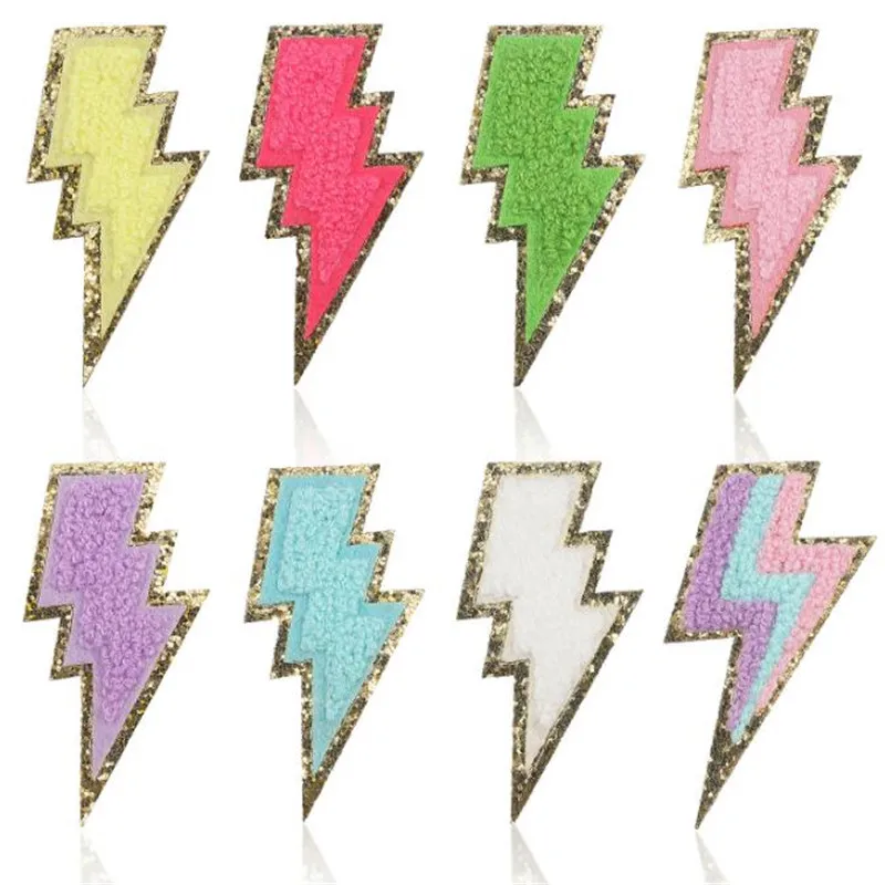 

Clothing Women Men Diy Towel Embroidery Color Patch Lightning deal with it Iron on patches for clothes Fabric Free Shipping