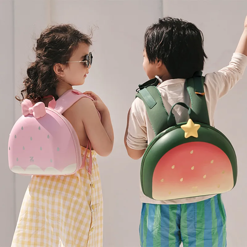 2022 Children Backpack Cheeseburger Design Girls Boys Backpack Toddler Kids School Bag Kindergarten Cartoon Cream Cake Print Bag