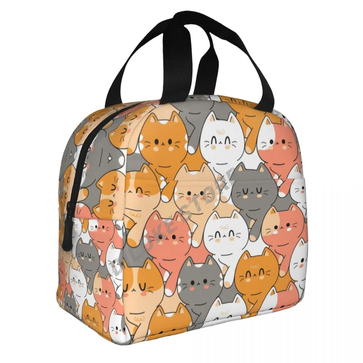

Милые изолированные ланч-пакеты с забавными кошками, чехол для еды с принтом, охладитель, Теплая Коробка для бенто для детей, Ланч-бокс для ш...