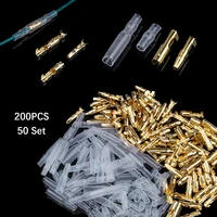 200pcs 50 set 3 9mm male female motorcycle bullet connector socket classic terminals for cable wire of 1 0 mm to 2 5 mm