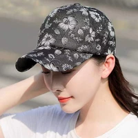 embroidered flower ladies baseball cap spring and summer youth travel wild fashion sun hat outdoor street simple mens black hat