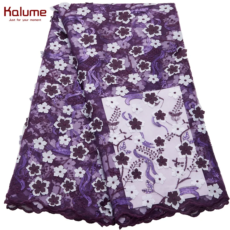 

Kalume Tissue African Tulle Lace Fabric Sequins French Nigerian Tulle Lace Fabric For Sewing Wedding Cloth Women Dresses H2791