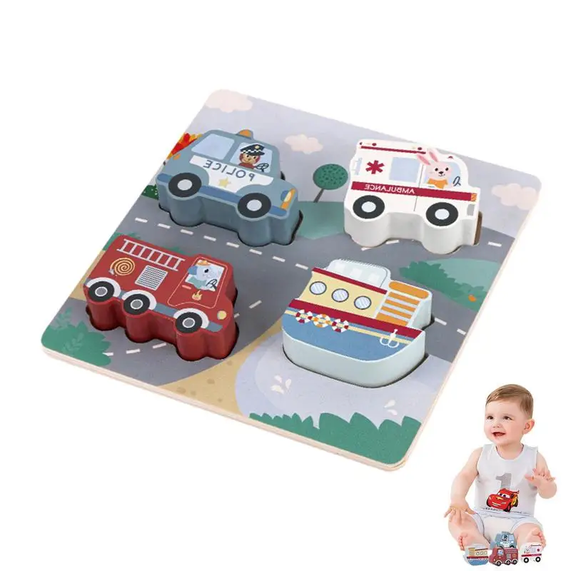 

Car Matching Game Safe Portable Puzzle Car Play Montessori Toy Vehicle Shape Jigsaw Puzzles Multifunctional Burr-Free Puzzle