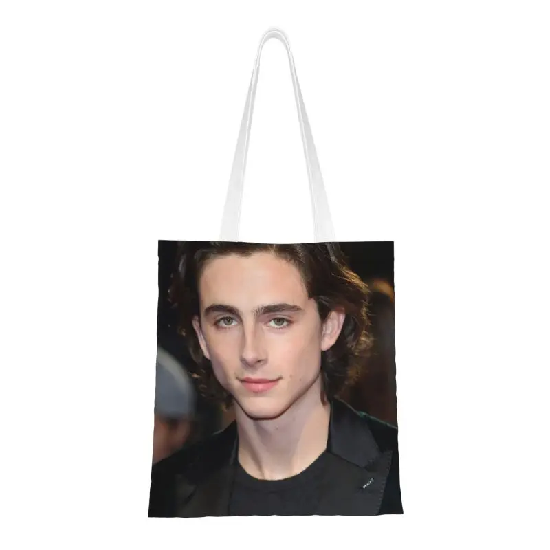 

Recycling Timothee Chalamet Shopping Bag Women Shoulder Canvas Tote Bag Durable 90s TV Actor Grocery Shopper Bags