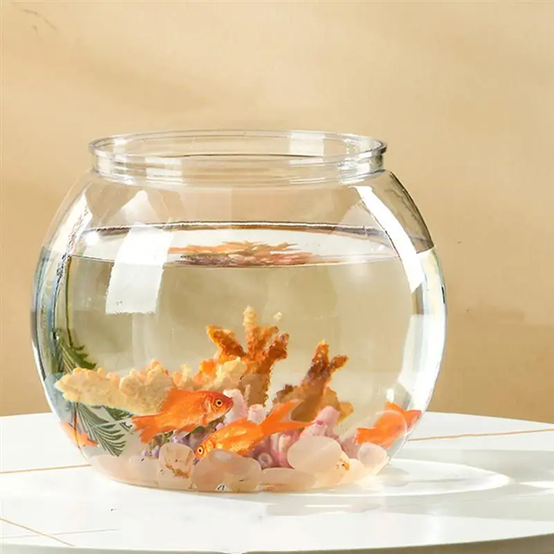 

1Pc Fish Bowl Plastic Transparent Aquarium Small Fish Tank Fish Bowl for Betta Fish Goldfish Clear Bubble Planter Fishbowl