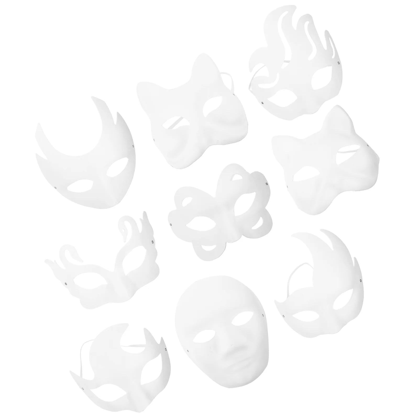 

Facial Mask DIY Plain Decorative Masks Blank Masquerade Paper Prop Unfinished Halloween