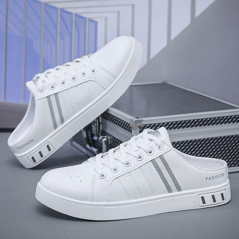 Новые полукроссовки мужская модная повседневная обувь мужские дышащие белые