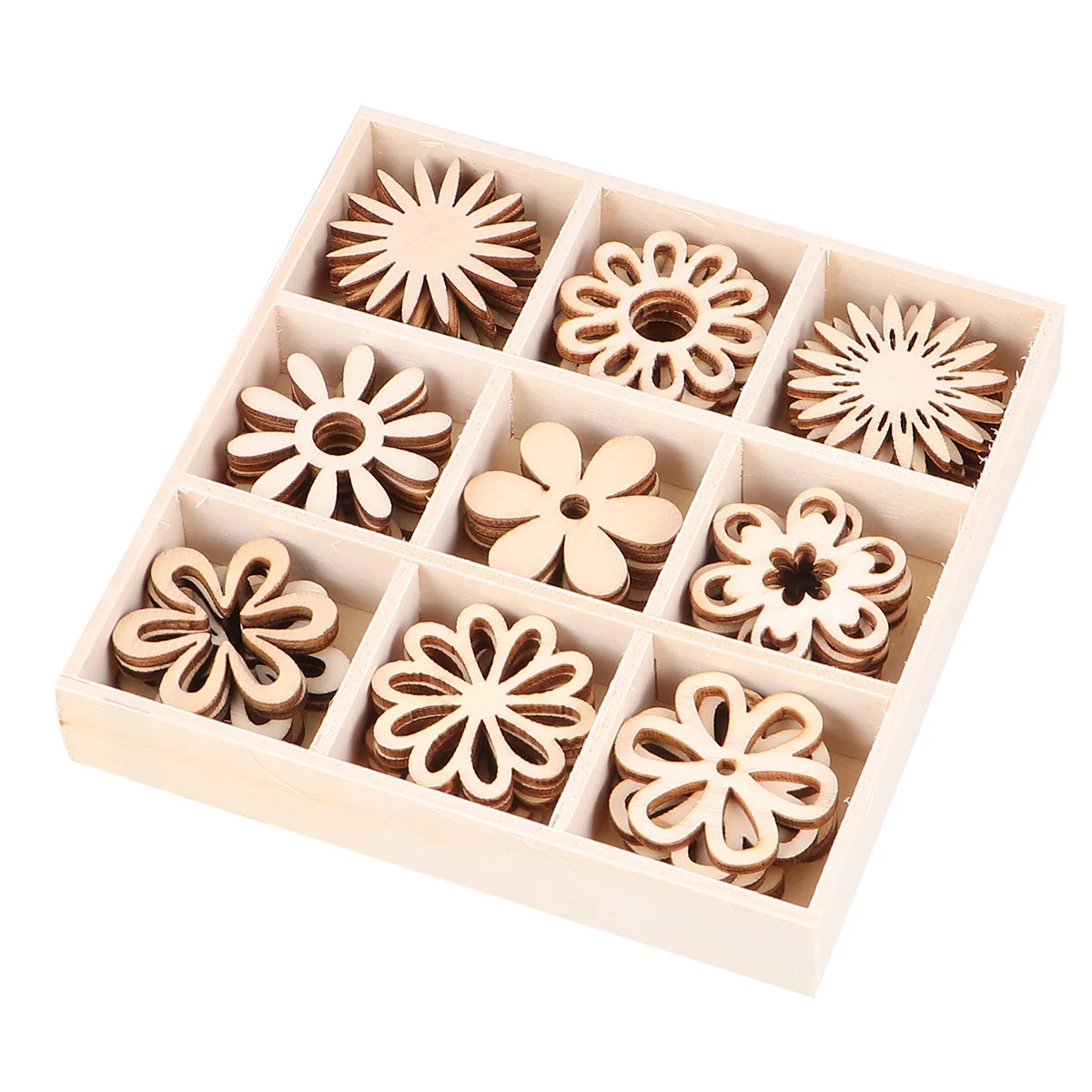 

Wooden Wood Crafts Pieces Circles Diy Flower Slices Hollow Natural Ornaments Cutouts Chips Set Out Ornament Craft Painting