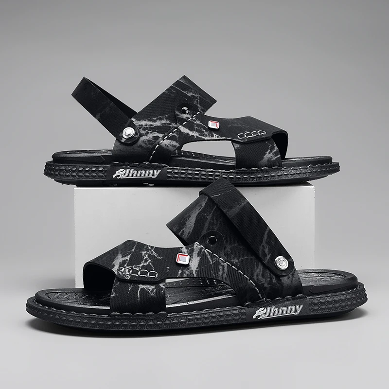 

Мужские сандалии 2023, летние модные повседневные шлепанцы, Мужская Нескользящая Водонепроницаемая пляжная обувь с дезодорирующим эффектом, шлепанцы