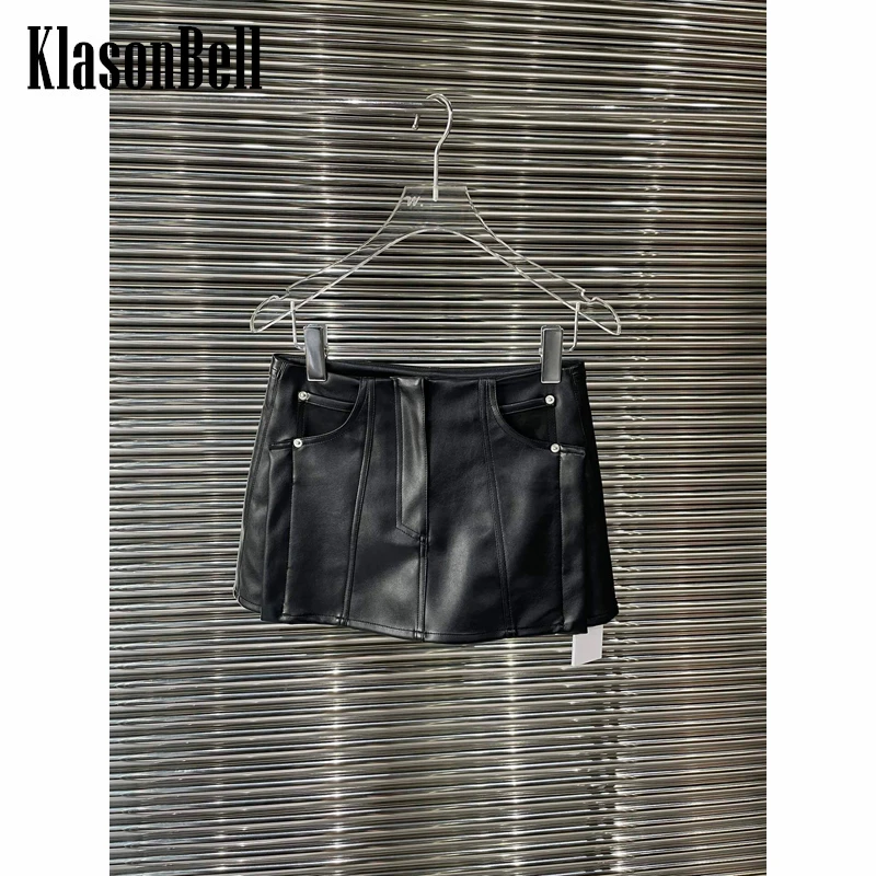 9.26 KlasonBell Fashion Black PU Leather Shorts Skirt Women